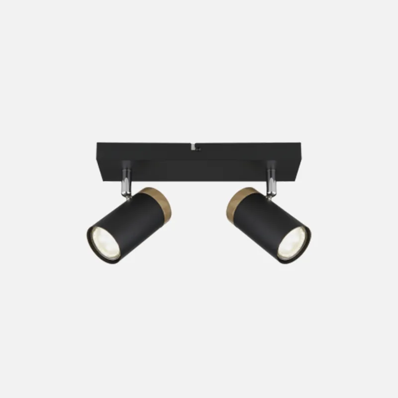 BRIGHT STAR S412/2 BLACK & WOOD SPOTLIGHT